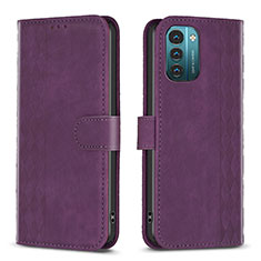 Coque Portefeuille Livre Cuir Etui Clapet B21F pour Nokia G11 Violet