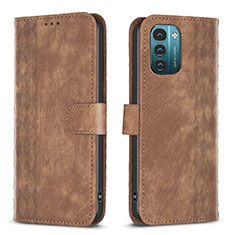 Coque Portefeuille Livre Cuir Etui Clapet B21F pour Nokia G21 Marron