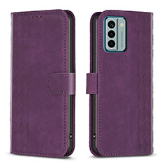 Coque Portefeuille Livre Cuir Etui Clapet B21F pour Nokia G22 Violet