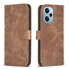 Coque Portefeuille Livre Cuir Etui Clapet B21F pour Xiaomi Poco F5 5G Marron