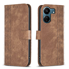 Coque Portefeuille Livre Cuir Etui Clapet B21F pour Xiaomi Redmi 13C Marron