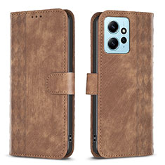 Coque Portefeuille Livre Cuir Etui Clapet B21F pour Xiaomi Redmi Note 12 4G Marron