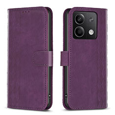 Coque Portefeuille Livre Cuir Etui Clapet B21F pour Xiaomi Redmi Note 13 5G Violet