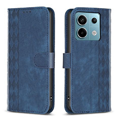 Coque Portefeuille Livre Cuir Etui Clapet B21F pour Xiaomi Redmi Note 13 Pro 5G Bleu