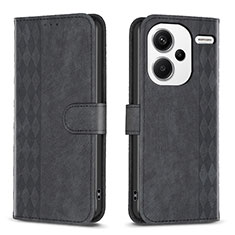 Coque Portefeuille Livre Cuir Etui Clapet B21F pour Xiaomi Redmi Note 13 Pro+ Plus 5G Noir