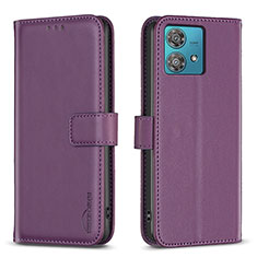 Coque Portefeuille Livre Cuir Etui Clapet B22F pour Motorola Moto Edge 40 Neo 5G Violet