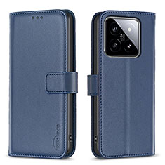 Coque Portefeuille Livre Cuir Etui Clapet B22F pour Xiaomi Mi 14 5G Bleu