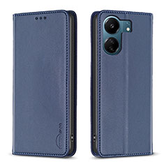 Coque Portefeuille Livre Cuir Etui Clapet B22F pour Xiaomi Poco C65 Bleu