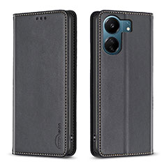 Coque Portefeuille Livre Cuir Etui Clapet B22F pour Xiaomi Poco C65 Noir