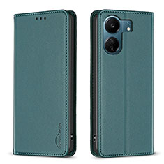 Coque Portefeuille Livre Cuir Etui Clapet B22F pour Xiaomi Poco C65 Vert