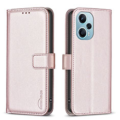 Coque Portefeuille Livre Cuir Etui Clapet B22F pour Xiaomi Poco F5 5G Or Rose