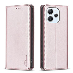 Coque Portefeuille Livre Cuir Etui Clapet B22F pour Xiaomi Redmi 12 4G Or Rose