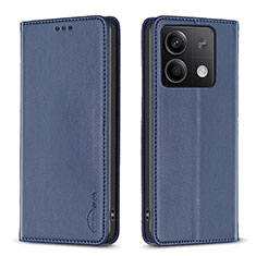 Coque Portefeuille Livre Cuir Etui Clapet B22F pour Xiaomi Redmi Note 13 5G Bleu