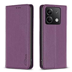 Coque Portefeuille Livre Cuir Etui Clapet B22F pour Xiaomi Redmi Note 13 5G Violet