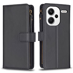 Coque Portefeuille Livre Cuir Etui Clapet B22F pour Xiaomi Redmi Note 13 Pro+ Plus 5G Noir