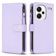 Coque Portefeuille Livre Cuir Etui Clapet B22F pour Xiaomi Redmi Note 13 Pro+ Plus 5G Violet Clair