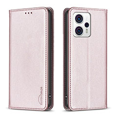 Coque Portefeuille Livre Cuir Etui Clapet B23F pour Motorola Moto G13 Or Rose