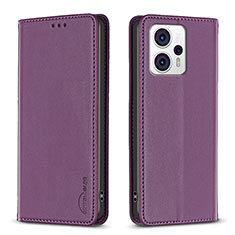 Coque Portefeuille Livre Cuir Etui Clapet B23F pour Motorola Moto G23 Violet