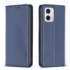 Coque Portefeuille Livre Cuir Etui Clapet B23F pour Motorola Moto G73 5G Bleu
