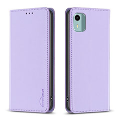 Coque Portefeuille Livre Cuir Etui Clapet B23F pour Nokia C12 Plus Violet Clair