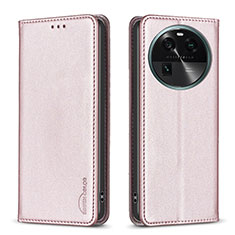 Coque Portefeuille Livre Cuir Etui Clapet B23F pour Oppo Find X6 Pro 5G Or Rose