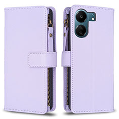 Coque Portefeuille Livre Cuir Etui Clapet B23F pour Xiaomi Poco C65 Violet Clair