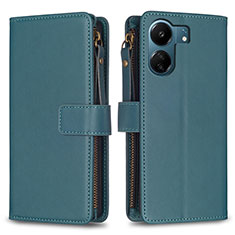 Coque Portefeuille Livre Cuir Etui Clapet B23F pour Xiaomi Redmi 13C Vert