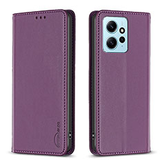 Coque Portefeuille Livre Cuir Etui Clapet B23F pour Xiaomi Redmi Note 12 4G Violet