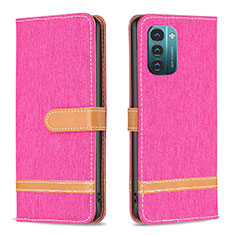 Coque Portefeuille Livre Cuir Etui Clapet B24F pour Nokia G11 Rose Rouge