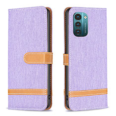 Coque Portefeuille Livre Cuir Etui Clapet B24F pour Nokia G11 Violet Clair