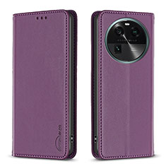 Coque Portefeuille Livre Cuir Etui Clapet B24F pour Oppo Find X6 5G Violet