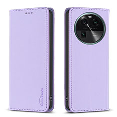 Coque Portefeuille Livre Cuir Etui Clapet B24F pour Oppo Find X6 5G Violet Clair