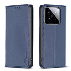 Coque Portefeuille Livre Cuir Etui Clapet B24F pour Xiaomi Mi 14 5G Bleu