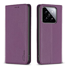 Coque Portefeuille Livre Cuir Etui Clapet B24F pour Xiaomi Mi 14 5G Violet