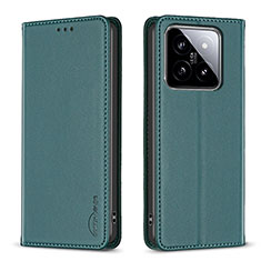 Coque Portefeuille Livre Cuir Etui Clapet B24F pour Xiaomi Mi 14 Pro 5G Vert