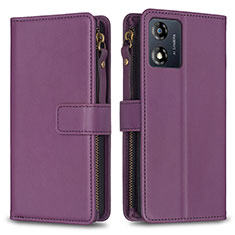 Coque Portefeuille Livre Cuir Etui Clapet B25F pour Motorola Moto E13 Violet