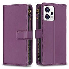 Coque Portefeuille Livre Cuir Etui Clapet B25F pour Motorola Moto G23 Violet