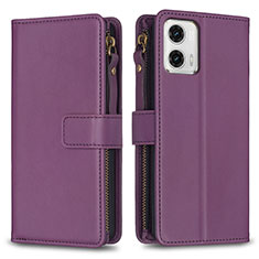 Coque Portefeuille Livre Cuir Etui Clapet B25F pour Motorola Moto G73 5G Violet