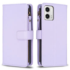 Coque Portefeuille Livre Cuir Etui Clapet B25F pour Motorola Moto G73 5G Violet Clair