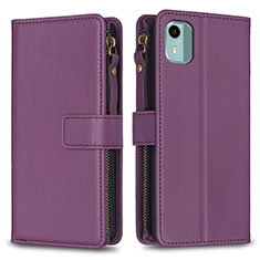 Coque Portefeuille Livre Cuir Etui Clapet B25F pour Nokia C12 Pro Violet