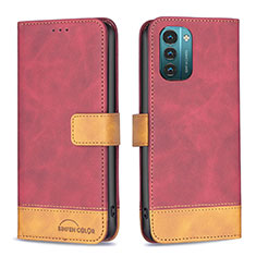 Coque Portefeuille Livre Cuir Etui Clapet B25F pour Nokia G21 Rouge