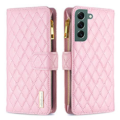 Coque Portefeuille Livre Cuir Etui Clapet BF2 pour Samsung Galaxy S23 Plus 5G Or Rose