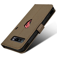 Coque Portefeuille Livre Cuir Etui Clapet BY1 pour Asus ROG Phone 3 Marron