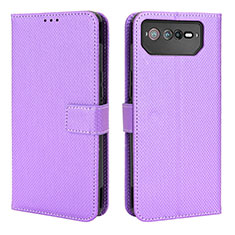 Coque Portefeuille Livre Cuir Etui Clapet BY1 pour Asus ROG Phone 6 Violet