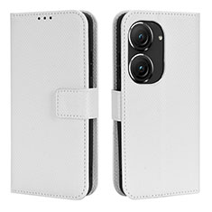 Coque Portefeuille Livre Cuir Etui Clapet BY1 pour Asus ZenFone 10 Blanc