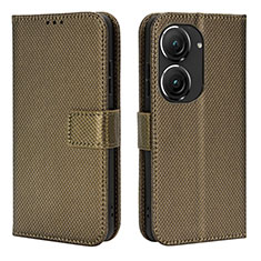 Coque Portefeuille Livre Cuir Etui Clapet BY1 pour Asus ZenFone 10 Marron