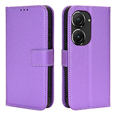 Coque Portefeuille Livre Cuir Etui Clapet BY1 pour Asus Zenfone 9 Violet