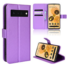 Coque Portefeuille Livre Cuir Etui Clapet BY1 pour Google Pixel 6 Pro 5G Violet