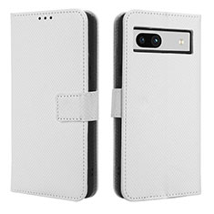 Coque Portefeuille Livre Cuir Etui Clapet BY1 pour Google Pixel 7a 5G Blanc