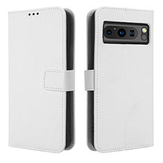 Coque Portefeuille Livre Cuir Etui Clapet BY1 pour Google Pixel 8 Pro 5G Blanc